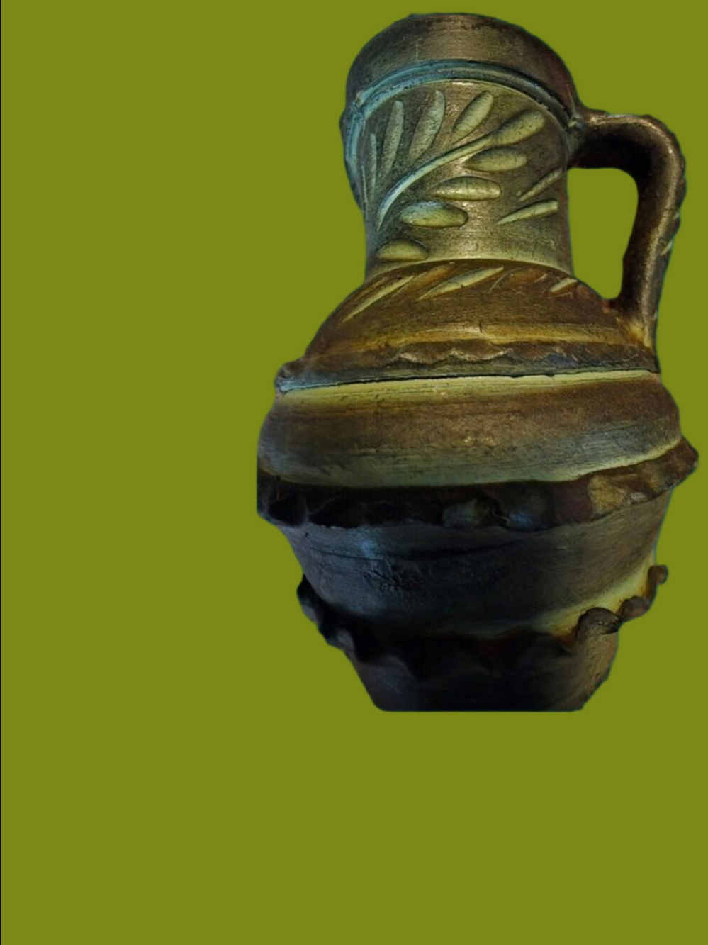 Vintage Green Ceramic Pitcher
